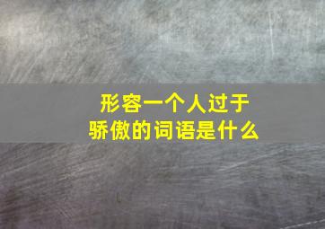 形容一个人过于骄傲的词语是什么