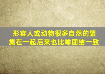 形容人或动物很多自然的聚集在一起后来也比喻团结一致