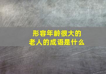 形容年龄很大的老人的成语是什么