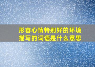 形容心情特别好的环境描写的词语是什么意思