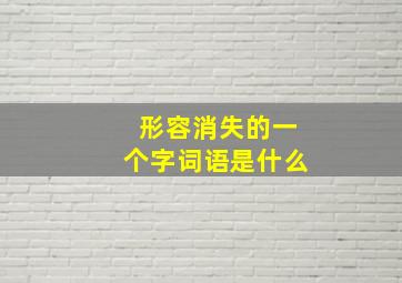 形容消失的一个字词语是什么