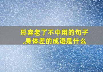 形容老了不中用的句子,身体差的成语是什么