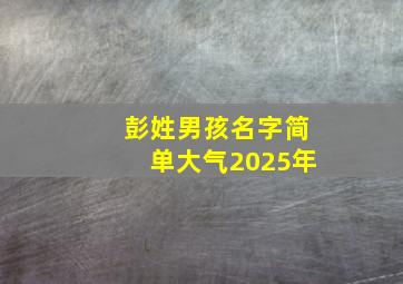 彭姓男孩名字简单大气2025年