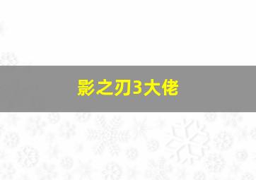 影之刃3大佬