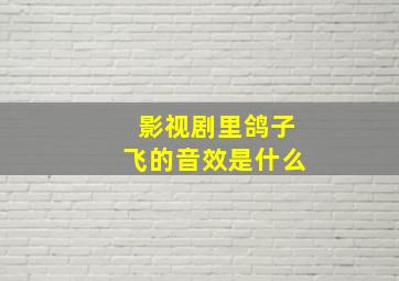 影视剧里鸽子飞的音效是什么