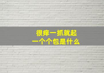 很痒一抓就起一个个包是什么