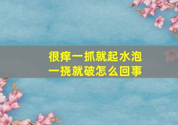 很痒一抓就起水泡一挠就破怎么回事