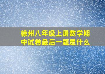 徐州八年级上册数学期中试卷最后一题是什么