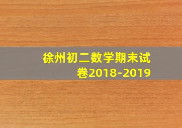 徐州初二数学期末试卷2018-2019