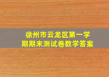 徐州市云龙区第一学期期末测试卷数学答案