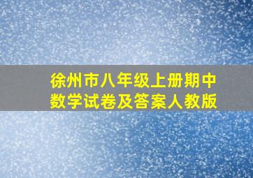 徐州市八年级上册期中数学试卷及答案人教版