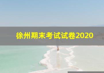 徐州期末考试试卷2020