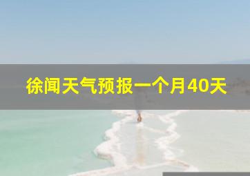 徐闻天气预报一个月40天