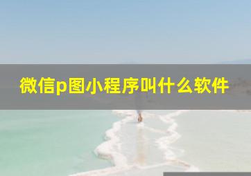 微信p图小程序叫什么软件