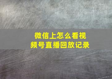 微信上怎么看视频号直播回放记录