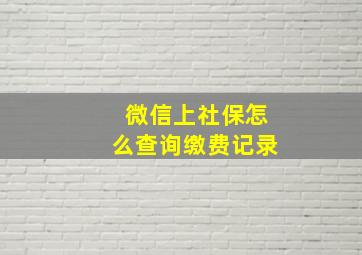 微信上社保怎么查询缴费记录