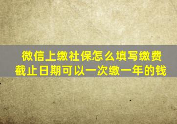 微信上缴社保怎么填写缴费截止日期可以一次缴一年的钱