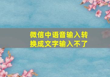 微信中语音输入转换成文字输入不了