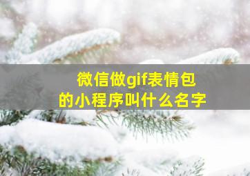 微信做gif表情包的小程序叫什么名字