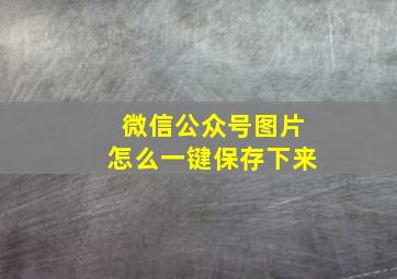 微信公众号图片怎么一键保存下来