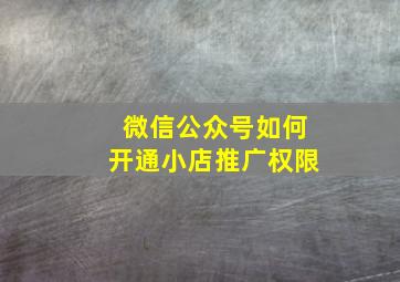 微信公众号如何开通小店推广权限