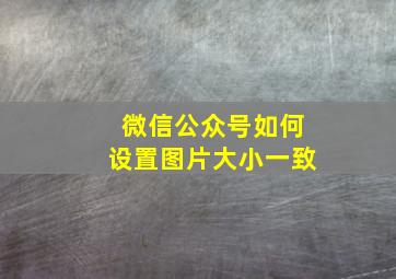 微信公众号如何设置图片大小一致