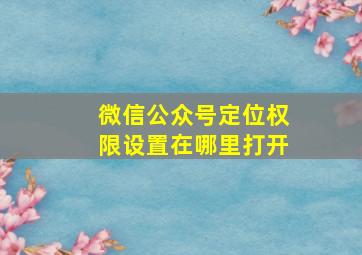 微信公众号定位权限设置在哪里打开