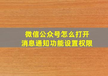 微信公众号怎么打开消息通知功能设置权限