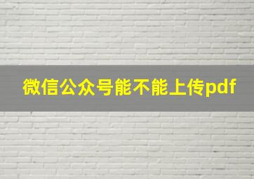 微信公众号能不能上传pdf