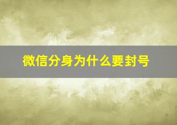 微信分身为什么要封号