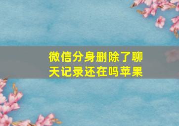 微信分身删除了聊天记录还在吗苹果