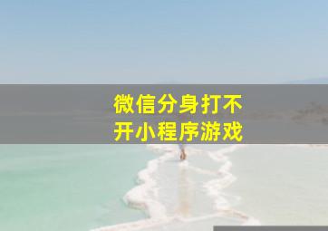 微信分身打不开小程序游戏