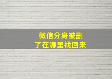 微信分身被删了在哪里找回来