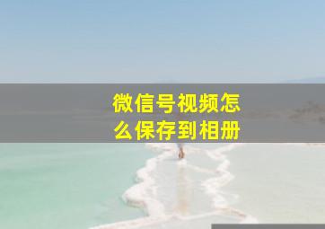 微信号视频怎么保存到相册