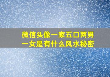 微信头像一家五口两男一女是有什么风水秘密