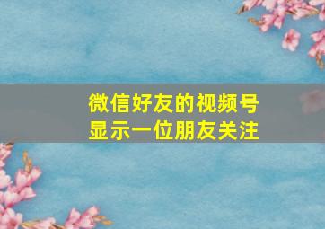 微信好友的视频号显示一位朋友关注