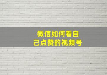 微信如何看自己点赞的视频号