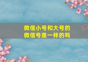 微信小号和大号的微信号是一样的吗