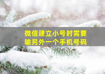 微信建立小号时需要输另外一个手机号码