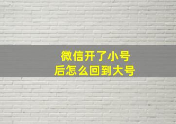 微信开了小号后怎么回到大号