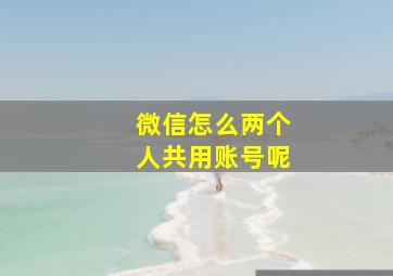 微信怎么两个人共用账号呢