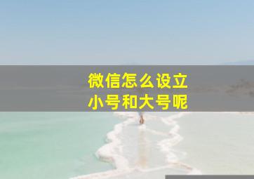 微信怎么设立小号和大号呢