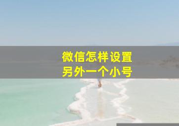 微信怎样设置另外一个小号