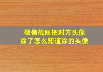 微信截图把对方头像涂了怎么知道涂的头像