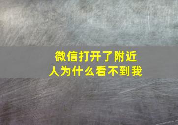 微信打开了附近人为什么看不到我