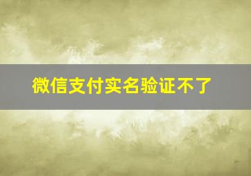 微信支付实名验证不了