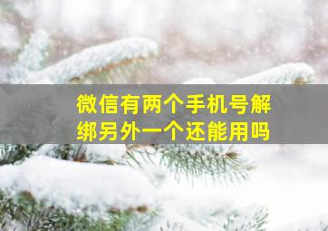 微信有两个手机号解绑另外一个还能用吗