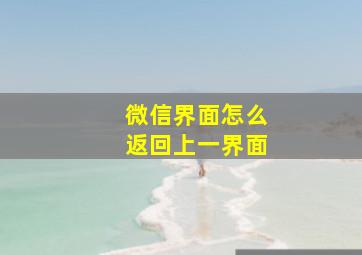 微信界面怎么返回上一界面