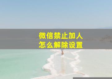 微信禁止加人怎么解除设置