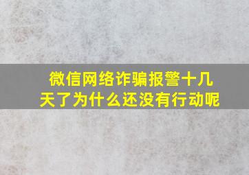 微信网络诈骗报警十几天了为什么还没有行动呢